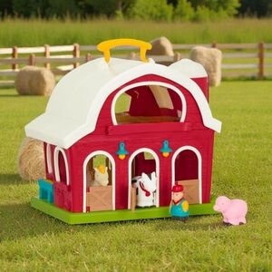 Battat Big Red Barn‎ Animal Farm Playset Learning Toy for Toddlers 18M Plus.